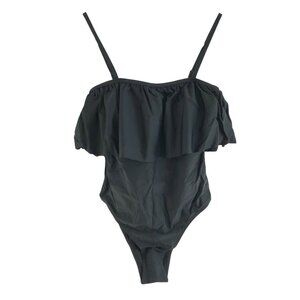 Sugar Coast Lolli Swim One Piece Swimsuit Ruffle Cups Black Size M